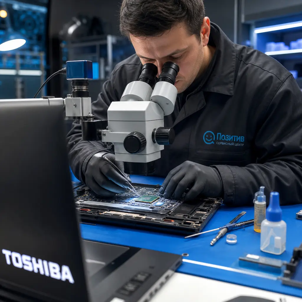 Замена видеокарты ноутбука Toshiba в Климовске