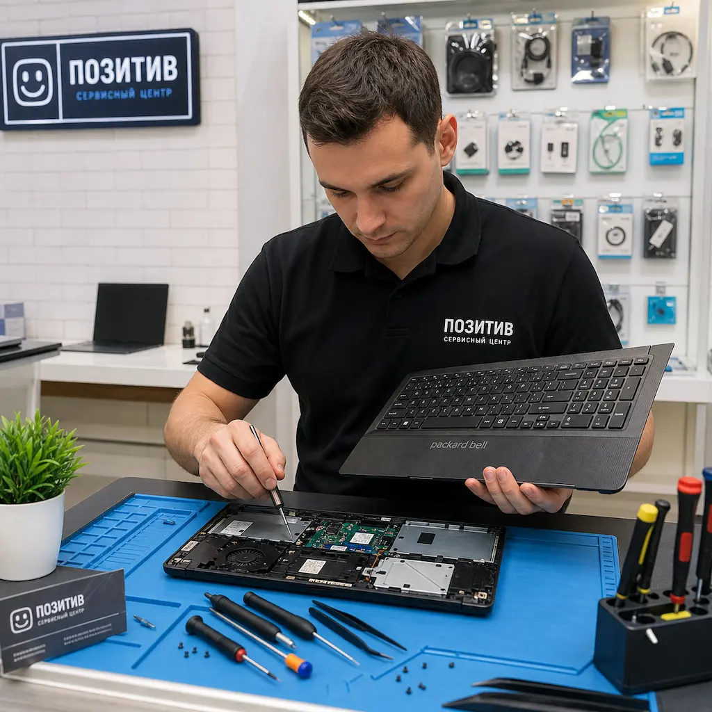 заменить клавиатуру на ноутбуке Packard Bell в Климовске