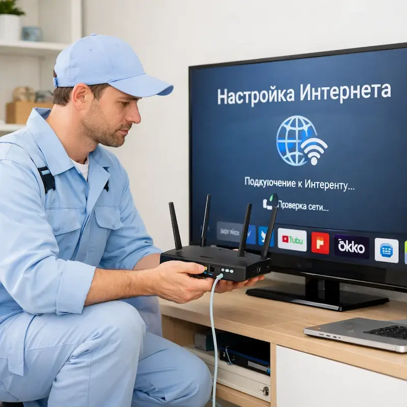 Настройка интернета на телевизоре в Климовске