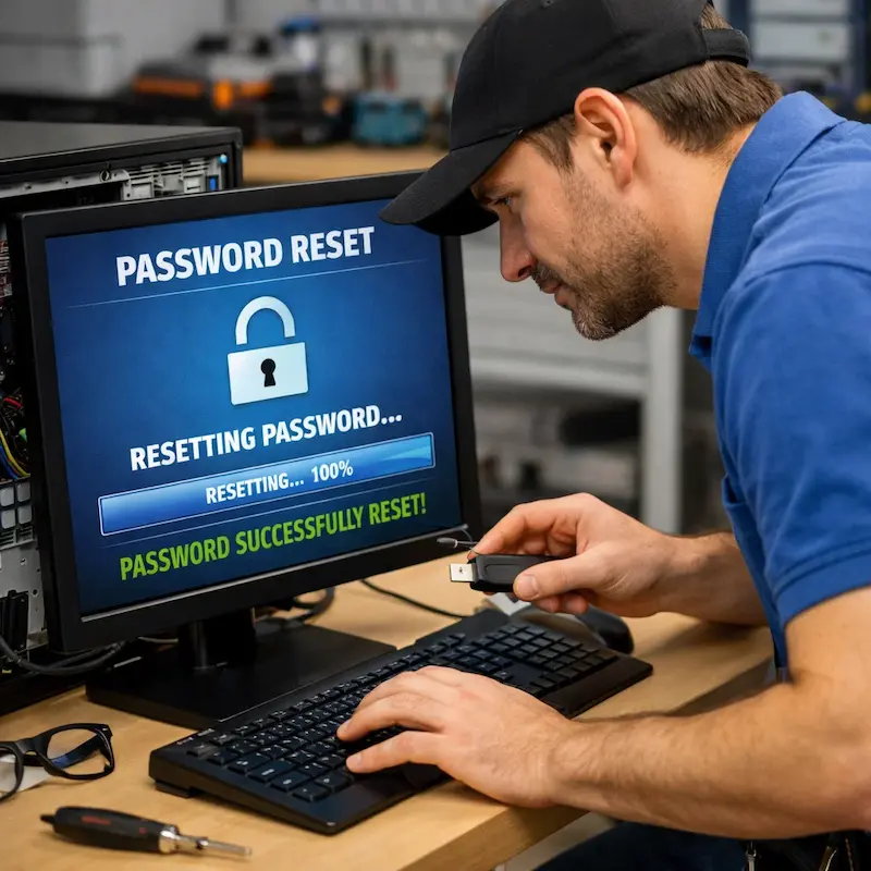 Сброс пароля от компьютера в Климовске