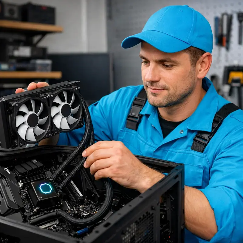 Установка водяного охлаждения на компьютер в Климовске