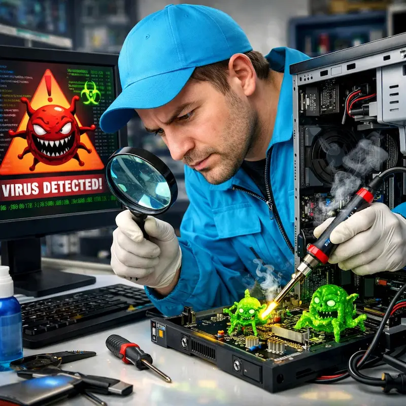 Вылечить компьютерный вирус в Климовске