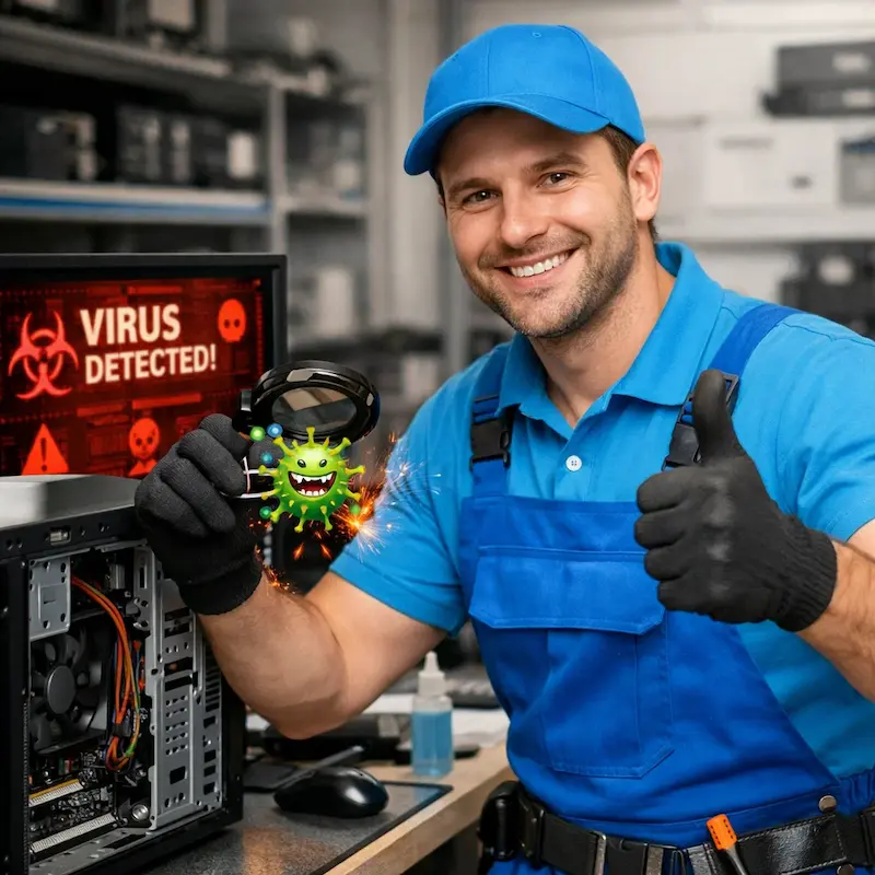 Удаление вирусов с компьютера в Климовске