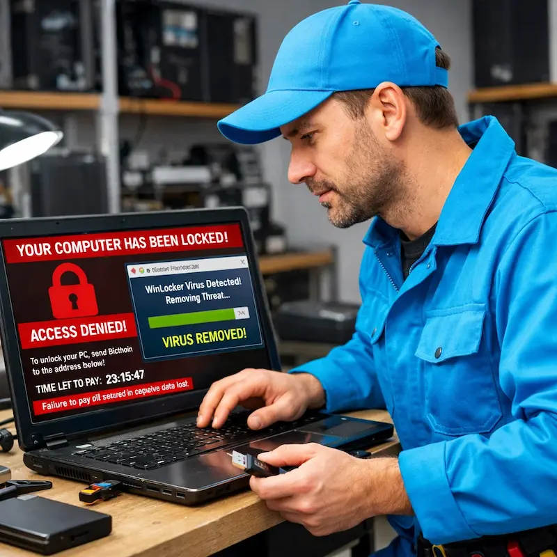 Поможем разблокировать компьютер и ноутбук в Климовске